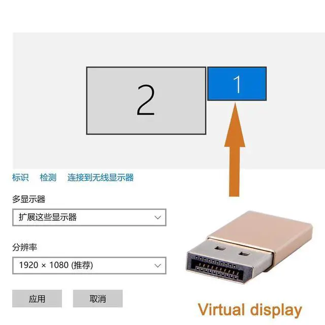 Alt view image 3 of 7 - CY USB-C Type-C Adapter Displayport Virtual Display Adapter Type-C USB-C DDC EDID Dummy Plug Headless Ghost Display Emulator 1920x1080p@60Hz