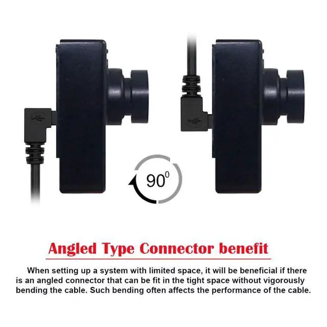 Alt view image 7 of 7 - 2 Pack Mini USB Cable,USB 2.0 Male to Mini USB 5 Pin Male 90 Degree UP/Down Angled Charging Data Transfer Extension Cable Black 1.64FT/0.5M