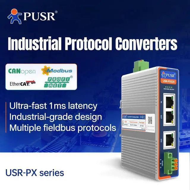 Alt view image 4 of 7 - Profinet to Modbus RTU/TCP Master Industrial Protocol Converter Support TIA Portal/STEP7 Dual Port Ethernet Switch GSD File Provided USR-PX530