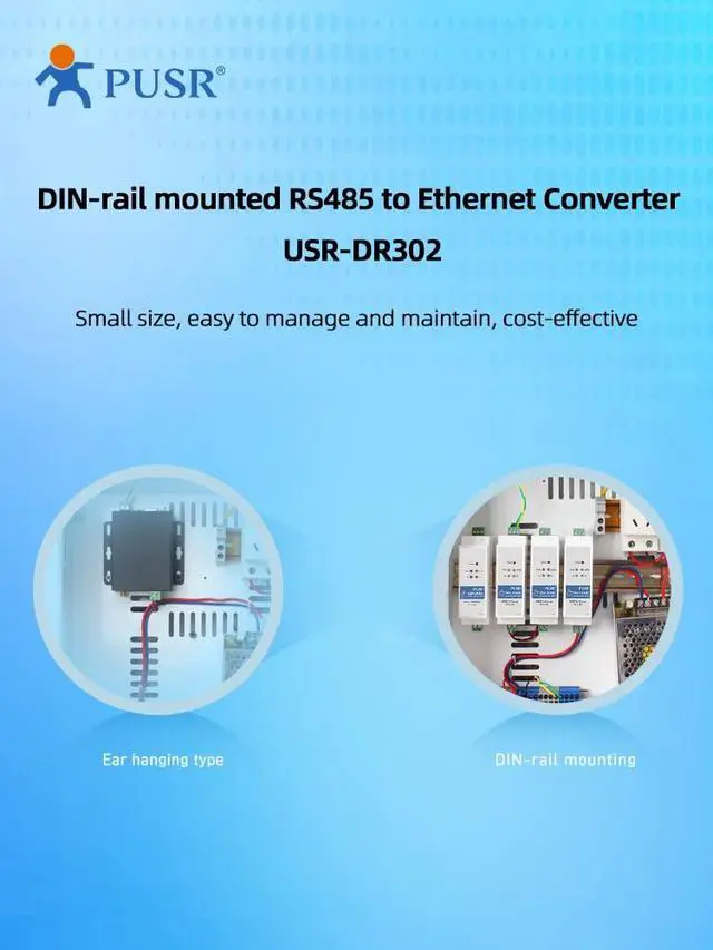 Alt view image 4 of 7 - DR302 DIN Rail Modbus Gateway Modbus RTU to Modbus TCP RS485 to Ethernet Converter