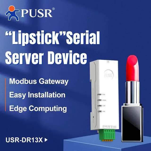Alt view image 3 of 6 - Din Rail "Lipstick" RS485 to Ethernet Serial Device Server Modbus Gateway RTU to TCP Rich Protocols MQTT/TCP/UDP/HTTP Edge Computing USR-DR134