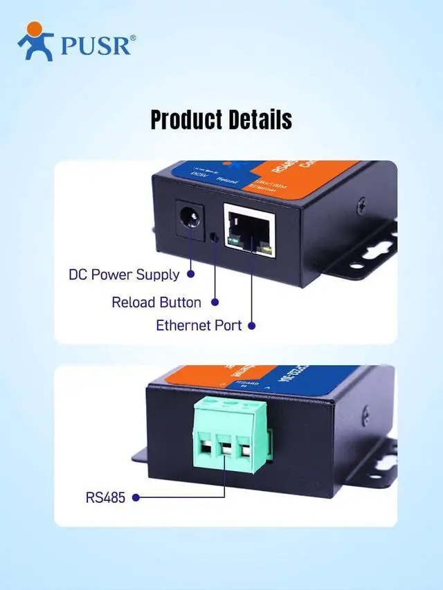 Alt view image 3 of 4 - TCP232-304 RS485 to TCP/IP Converter Serial Device Server Support Modbus Gateway Built-in Webpage RS485 to Ethernet Converter