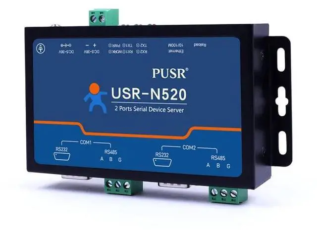 Main image of 2 Port Serial RS485 to Ethernet Converter Supports MQTT Modbus RTU to Modbus TCP USR-N520