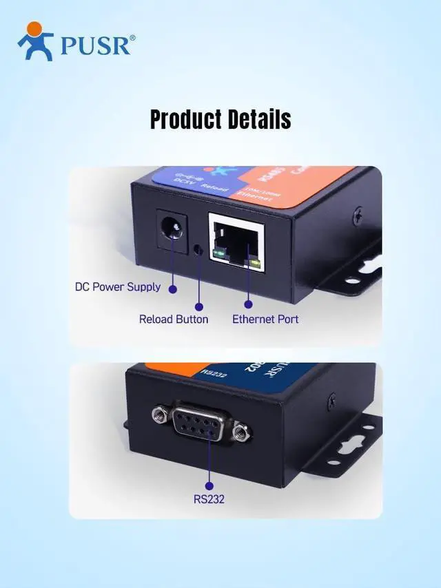 Alt view image 3 of 4 - TCP232-302 TCP IP to Serial Support DNS DHCP Modbus Gateway Device Server RS232 to Ethernet Converter