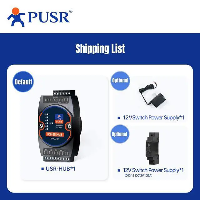 Alt view image 7 of 7 - Industrial RS485 Hub 1 Master 8 Slaves Cached Concentrator Active Polling No Packet Loss Opto-Isolation Wide Power Input USR-HUB108S-DC