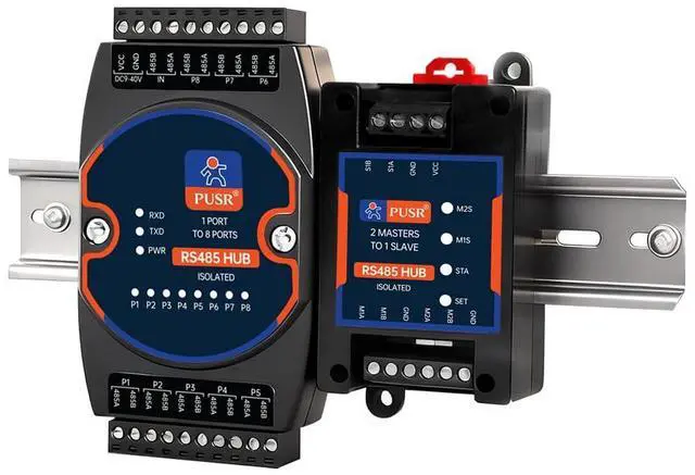 Main image of Industrial RS485 Hub 1 Master 8 Slaves Cached Concentrator Active Polling No Packet Loss Opto-Isolation Wide Power Input USR-HUB108S-DC