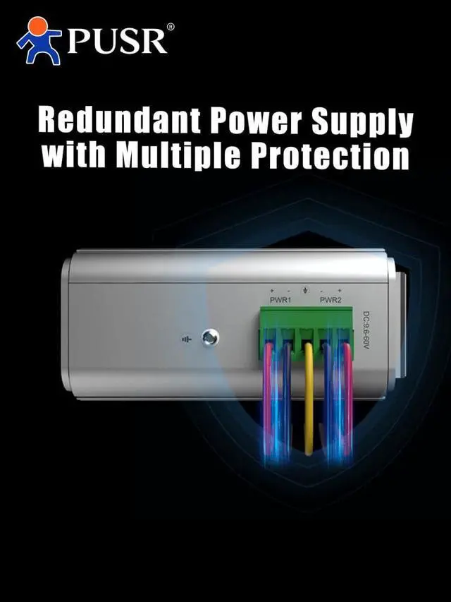 Alt view image 4 of 5 - 5 Ports with 10/100/1000Mbps Gigabit Industrial Ethernet Switch -40°C~85°C Lighting Protection 6KV Dustproof Design IP40 Protection USR-ISG1005