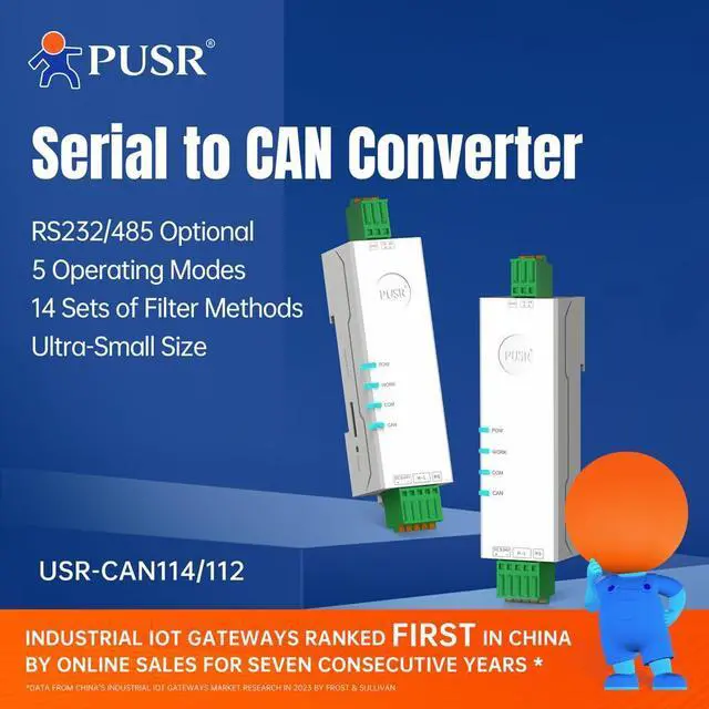 Alt view image 3 of 7 - RS485 to CAN Converter CAN Bus to Serial Port 5 Operating Data Filtering up to 14 Sets of Filter USR-CAN114