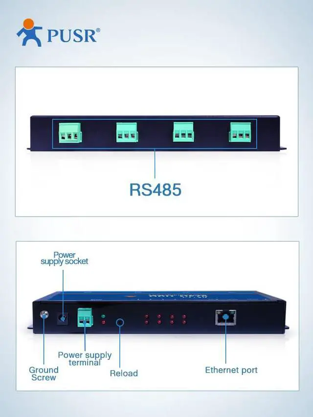 Alt view image 3 of 6 - 4 Ports RS485 to Ethernet Converter MQTT Modbus Gateway Networking Serial Port Communication Server USR-N540