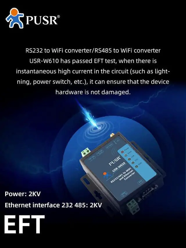 Alt view image 4 of 7 - RS485/ RS232 WiFi Serial Server Converter Serial to WiFi/WiFi to Ethernet Converter Support Modbus Gateway USR-W610