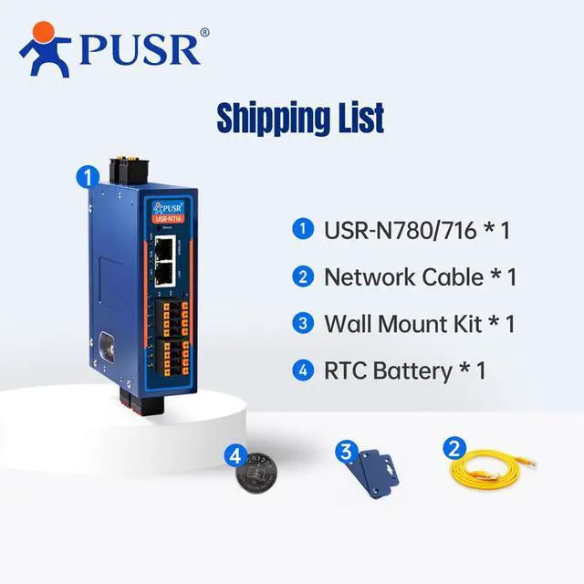 Alt view image 5 of 6 - 8 Port All-in-One RS485 to Ethernet Gateway Switch Functionality Edge Acquisition Protocol Conversion Serial Device Server USR-N780
