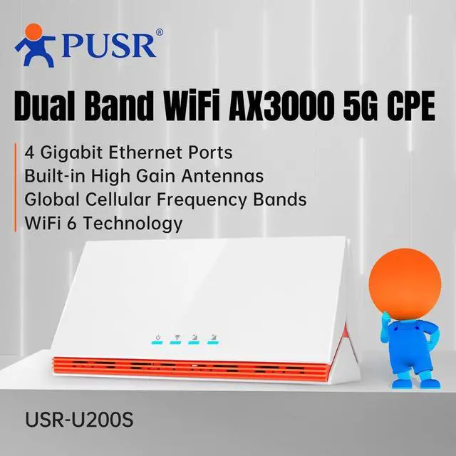 Alt view image 4 of 7 - Global Dual Band 4G WiFi6 AX3000 CPE Router Sim Card Slot Qualcomm IPQ5018 4*Gigabit Ports FWA Up to 3000Mbps U200L