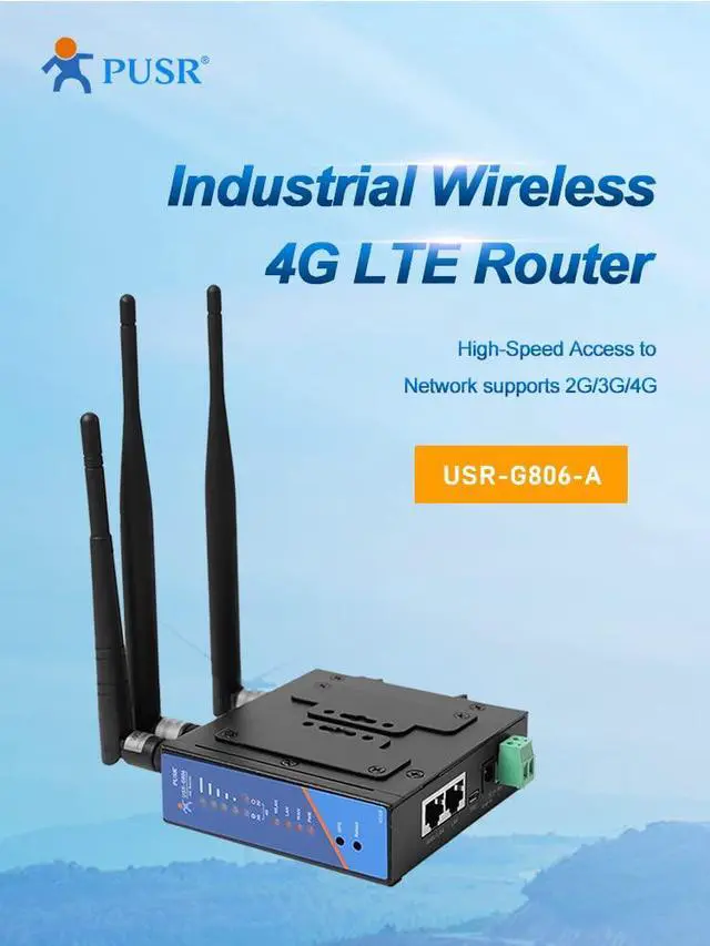 Alt view image 3 of 6 - PUSR4G LTE Industrial Cellular VPN Router Wireless WiFi Router Support openVPN with Sim Card North America(AT&T) USR-G806-A
