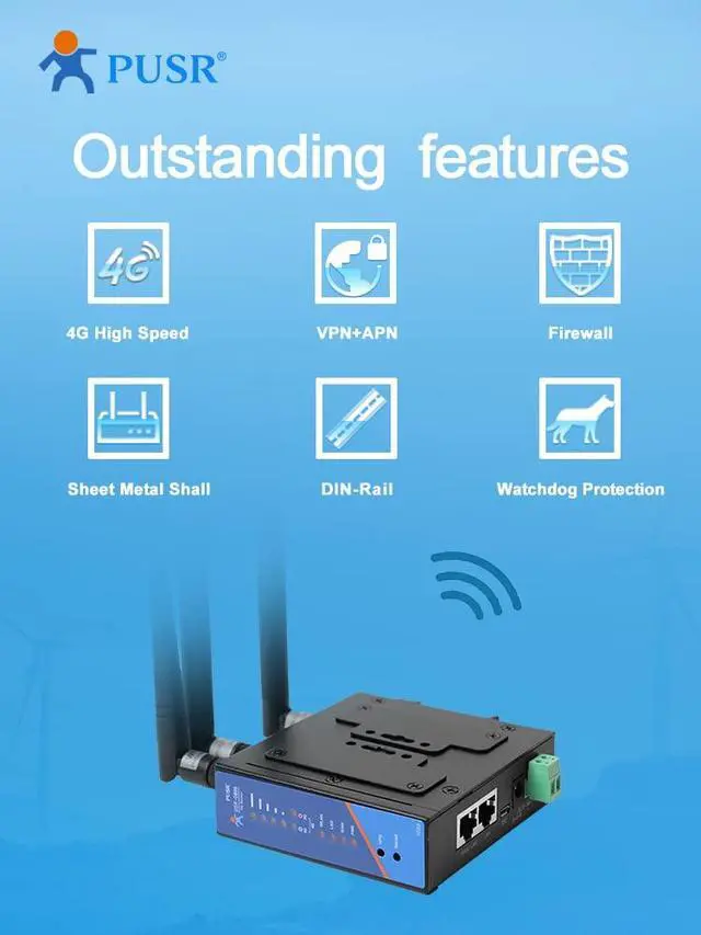 Alt view image 4 of 6 - PUSR4G LTE Industrial Cellular VPN Router Wireless WiFi Router Support openVPN with Sim Card North America(AT&T) USR-G806-A