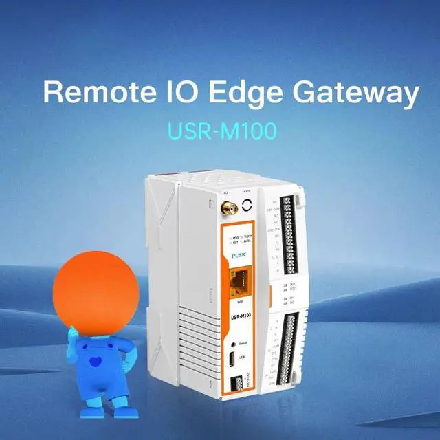 Alt view image 5 of 7 - USR-M100 Industrial Remote IO Gateway and Extender 8DI Cellular Network LTE Cat4 with Edge Computing Modbus rtu to TCP MQTT
