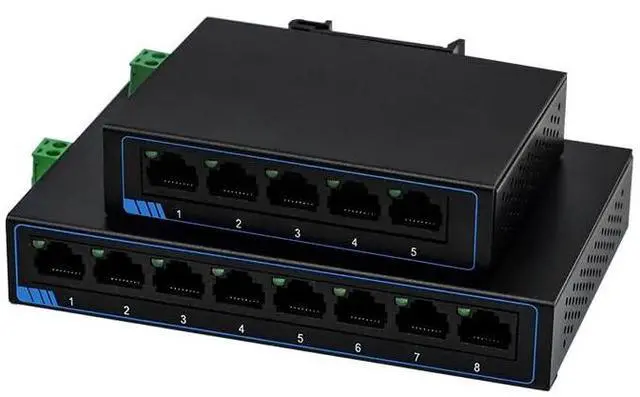 Main image of 100M 8 Ports Ethernet Network Switch DC or Terminal Power Supply Plug and Play Supports Auto MDI/MDIX DIN Rail Installation and Desktop Placement Iron Casing USR-SF1008