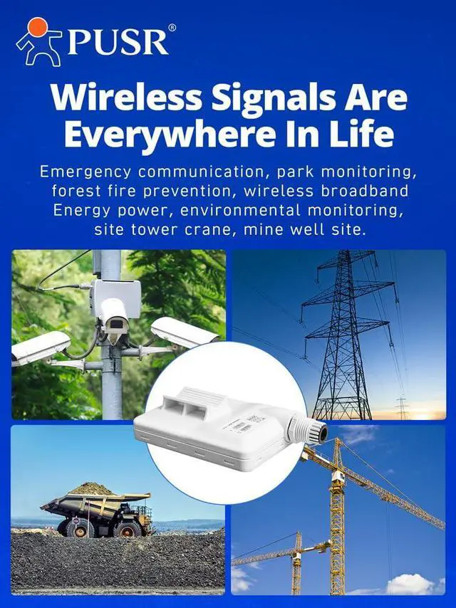 Alt view image 6 of 6 - Point to Point/MultiPoint Gigabit Wireless Bridge Dual Band 5.8G WiFi Ip66 Waterproof Up to 5KM 300Mbps High Speed 15dBi High-Gain Antenna 100Mbps LAN Port Outdoor CPE USR-ST515N1 Pack