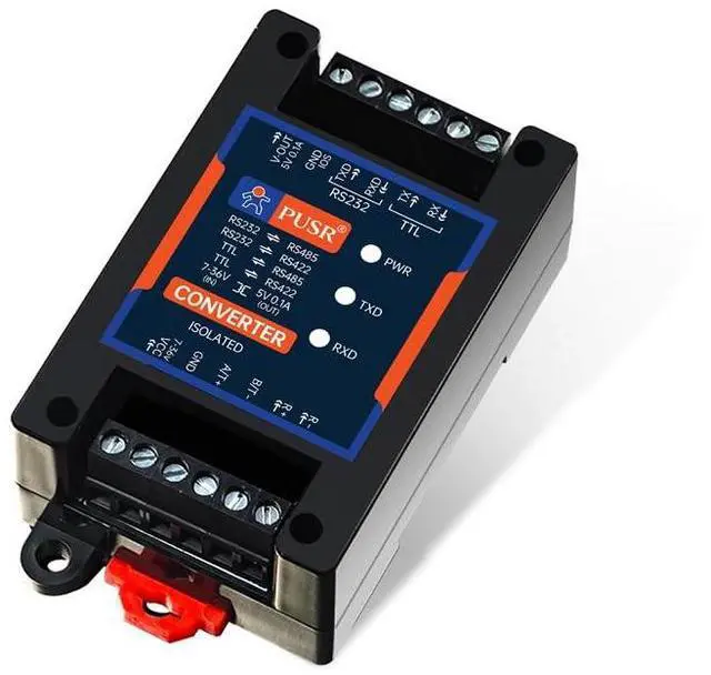 Main image of RS232/TTL to RS485/422 Serial Converter Adapter Terminal Block Connector 5V Isolation Output USR-HUB202C-232TTL-K