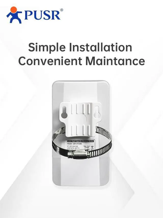 Alt view image 5 of 7 - Point to Point/MultiPoint Gigabit Wireless Bridge Dual Band 5.8G WiFi Ip64 Waterproof Up to 2KM 300Mbps High Speed 8dBi High-Gain Antenna 100Mbps LAN Port Outdoor CPE USR-ST508E2 Pack