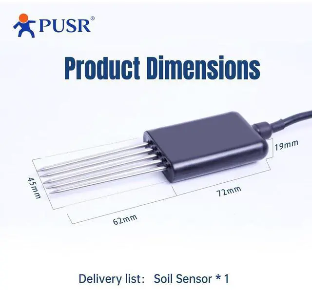 Alt view image 6 of 6 - Soil Multi-Parameter Sensor Multiple Params IP68 Soil Meter RS485 Modbus RTU Soil USR-SSO10 (Soil NPK (RS485))