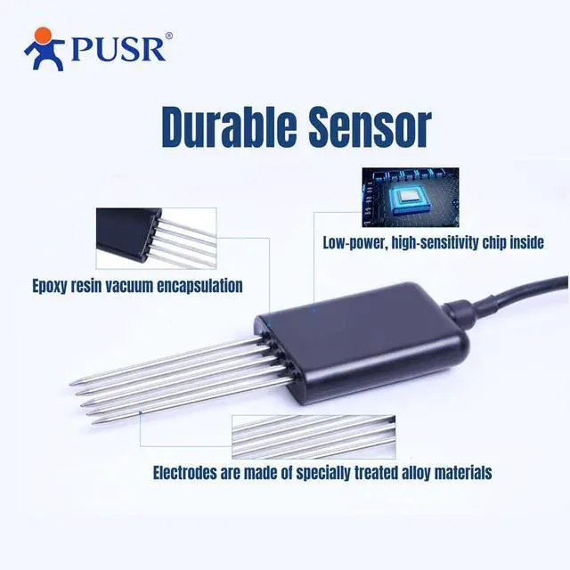 Alt view image 4 of 6 - Soil Multi-Parameter Sensor Multiple Params IP68 Soil Meter RS485 Modbus RTU Soil USR-SSO10 (Soil NPK (RS485))