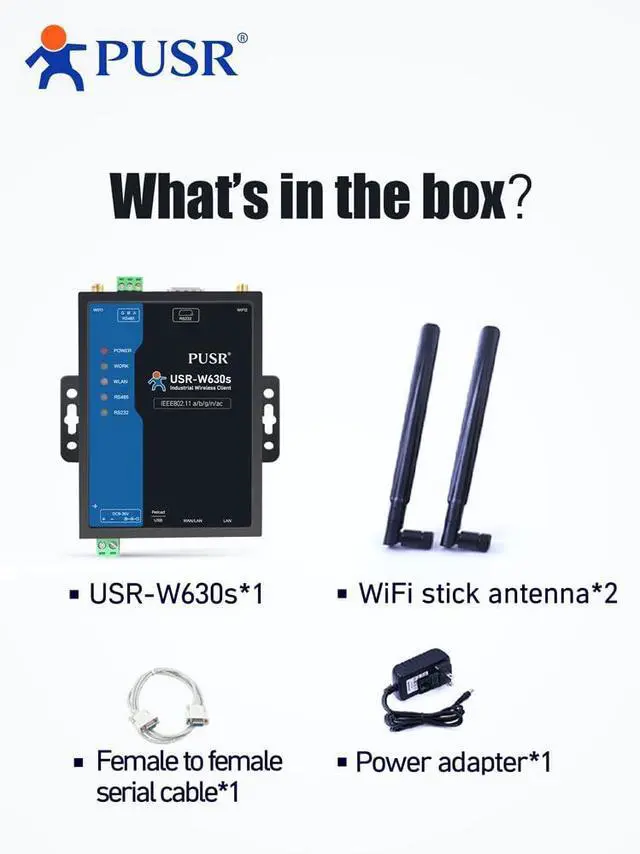 Alt view image 5 of 7 - Industrial Grade Dual Band WIFi5 Wireless Client Modbus Gateway MQTT 2 Ethernet Ports Serial RS232 RS485 to WiFi Converter USR-W630s