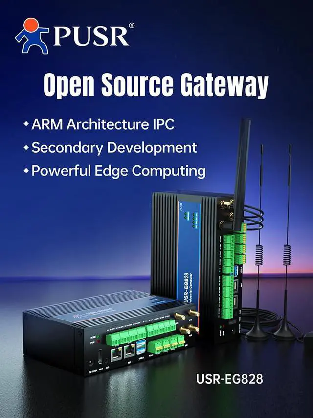 Alt view image 3 of 7 - ARM Embedded Industrial Computer Support 4G Ethernet WiFi IO with Powerful Processor Linux Open Source and an ARM Architecture Edge Computing Gateway Support Video AI Model USR-EG828-GL