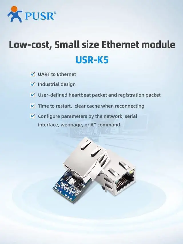 Alt view image 3 of 7 - (Price for 5 Pcs) Industrial-Grade Design Low-Cost Small Size UART to Ethernet Modules Serial to Ethernet Converter Modules USR-K5