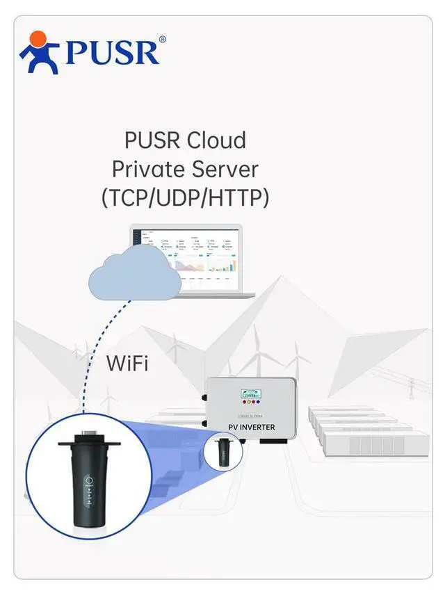 Alt view image 4 of 6 - WiFi Solar Data Stick Plug-and-Play, IP65 Waterproof, Private Server Supported Rich protocols: TCP/UDP/HTTP WiFi Stick Logger Solar Inverter Stick USR-S100-WA12