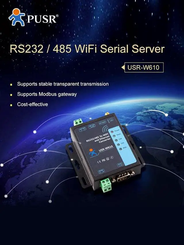 Alt view image 3 of 7 - RS485/ RS232 WiFi Serial Server Converter Serial to WiFi/WiFi to Ethernet Converter Support Modbus Gateway USR-W610