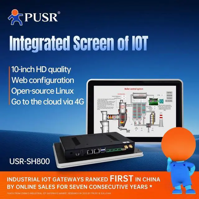Alt view image 2 of 6 - Integrated Screen of IOT Industrial Touch Screen Powered by RK3568 Support Edge Computing Local Configuration USR-SH800