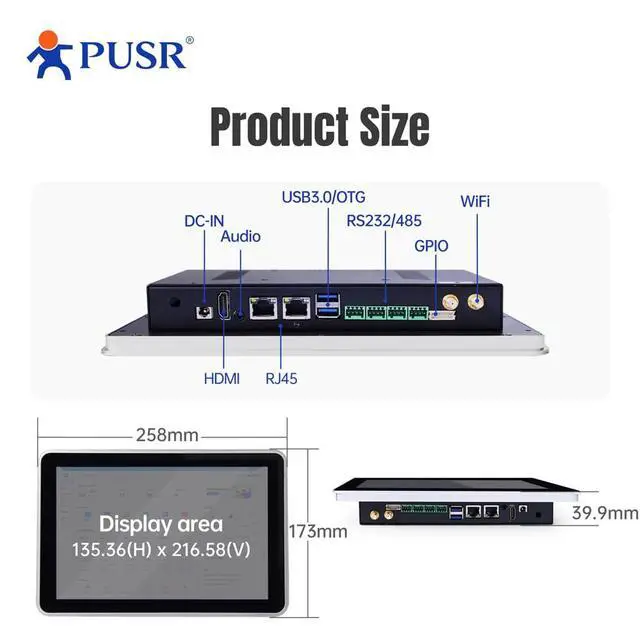 Alt view image 3 of 6 - Integrated Screen of IOT Industrial Touch Screen Powered by RK3568 Support Edge Computing Local Configuration USR-SH800