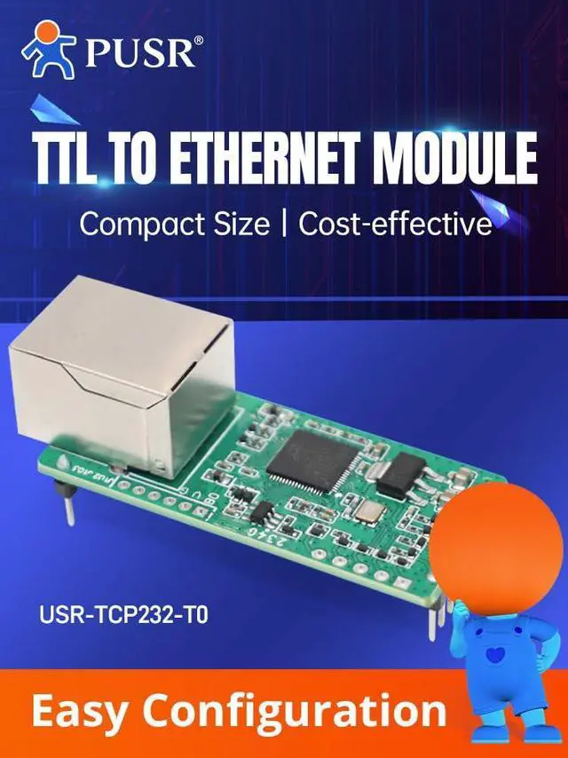 Alt view image 2 of 6 - (Price for 4 Piece) TTL to Ethernet Module Plug-in Packet Design with 1*TTL, 1*RJ45 10Mbps Ethernet USR-TCP232-T0