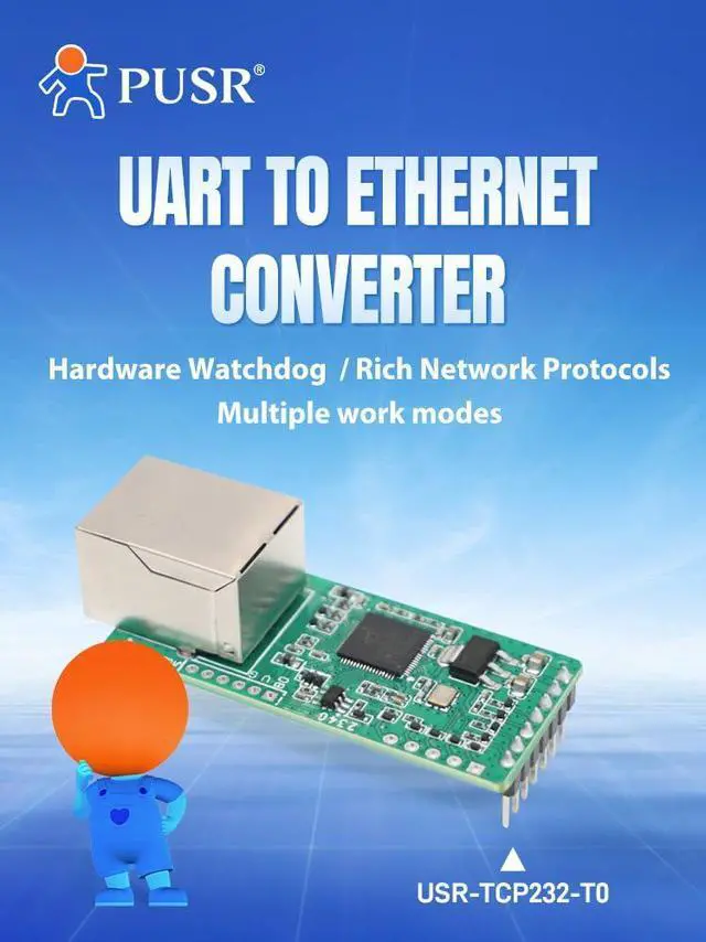 Alt view image 3 of 6 - (Price for 4 Piece) TTL to Ethernet Module Plug-in Packet Design with 1*TTL, 1*RJ45 10Mbps Ethernet USR-TCP232-T0