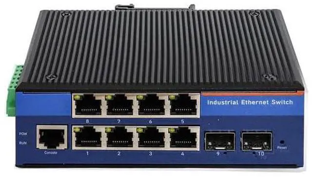 Main image of 8*10/100/1000Mbps RJ45 Port+2*Gigabit SFP Slot Industrial Managed Gigabit Ethernet Switch VLAN Isolation/Qos SNMP/Broadcast Storm Control USR- ISG208s-SFP