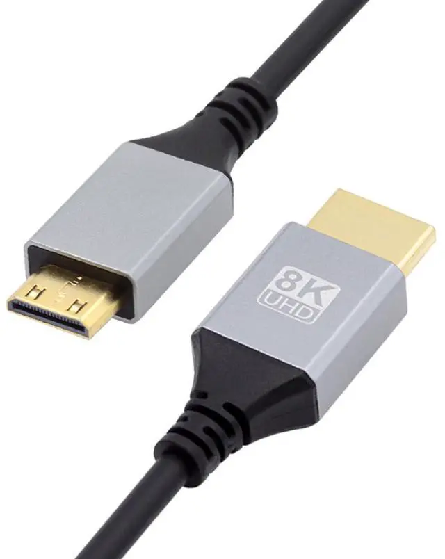 Main image of Cable Mini HDMI 2.1 Ultra Thin HDTV Cable 8K 4K Hyper Super Flexible Slim Cord Type-A to Type-C for Camera HDTV 50cm