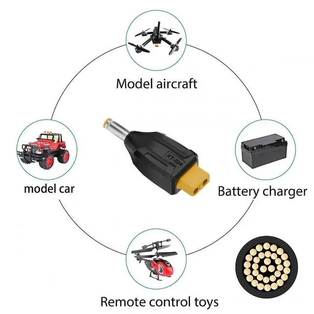 Alt view image 7 of 7 - Adapter XT60 Female SC100 Protocol to DC 5.5x2.5mm Male Fast Charging Adapter for RC Lipo Battery Quadcopter Multicopter Aeromodelling