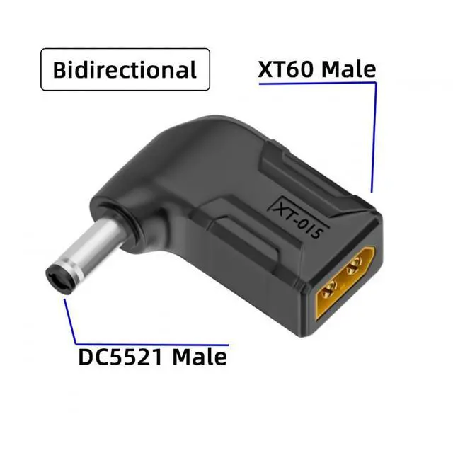 Alt view image 2 of 7 - Adapter XT60 Male SC100 Protocol to DC 5.5x2.1mm Male Fast Charging Angled Horizontal Adapter for RC Lipo Battery Quadcopter Multicopter Aeromodelling