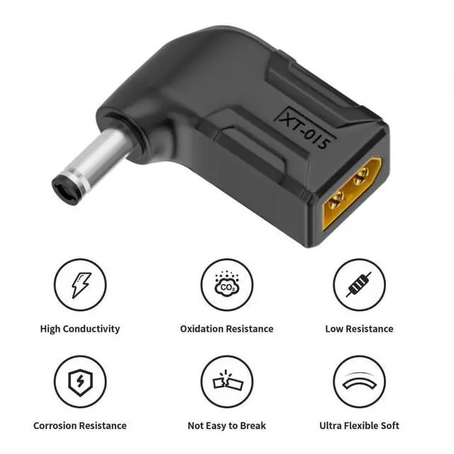 Alt view image 5 of 7 - Adapter XT60 Male SC100 Protocol to DC 5.5x2.1mm Male Fast Charging Angled Horizontal Adapter for RC Lipo Battery Quadcopter Multicopter Aeromodelling
