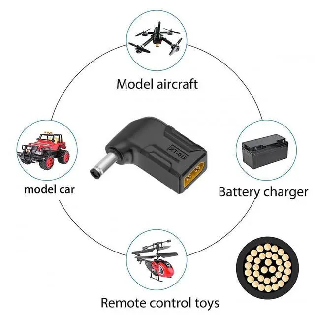 Alt view image 7 of 7 - Adapter XT60 Male SC100 Protocol to DC 5.5x2.1mm Male Fast Charging Angled Horizontal Adapter for RC Lipo Battery Quadcopter Multicopter Aeromodelling