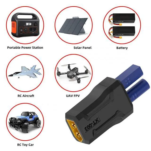 Alt view image 6 of 7 - Adapter XT60 Male SC100 Protocol to EC5 Male Fast Charging Adapter for RC Lipo Battery Quadcopter Multicopter Aeromodelling