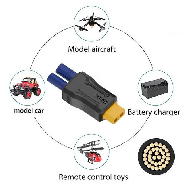Alt view image 7 of 7 - Adapter XT60 Female SC100 Protocol to EC5 Female Fast Charging Adapter for RC Lipo Battery Quadcopter Multicopter Aeromodelling