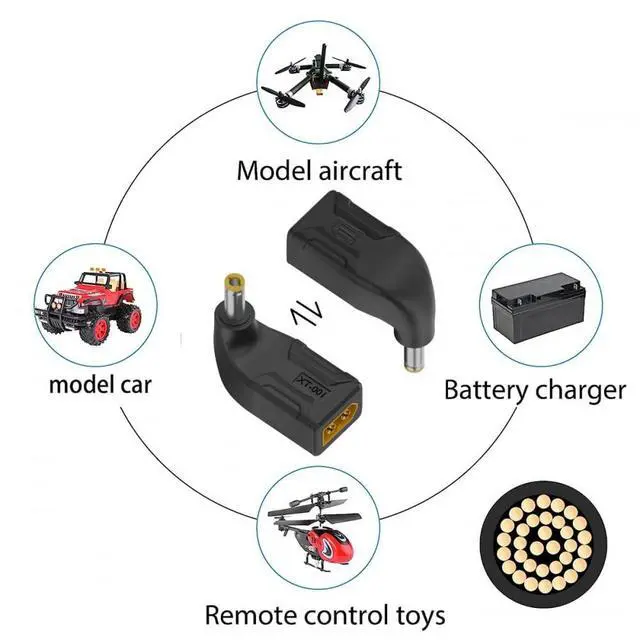 Alt view image 6 of 7 - Adapter XT60 Male SC100 Protocol to DC 5.5x2.5mm Male Fast Charging Angled Vertical Adapter for RC Lipo Battery Quadcopter Multicopter Aeromodelling