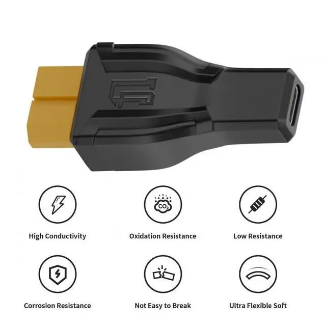 Alt view image 5 of 7 - Adapter XT60 Female SC100 Protocol to Type-C Female Fast Charging Adapter for RC Lipo Battery Quadcopter Multicopter Aeromodelling
