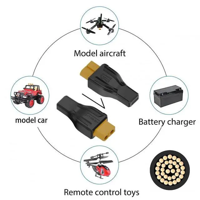 Alt view image 7 of 7 - Adapter XT60 Female SC100 Protocol to Type-C Female Fast Charging Adapter for RC Lipo Battery Quadcopter Multicopter Aeromodelling