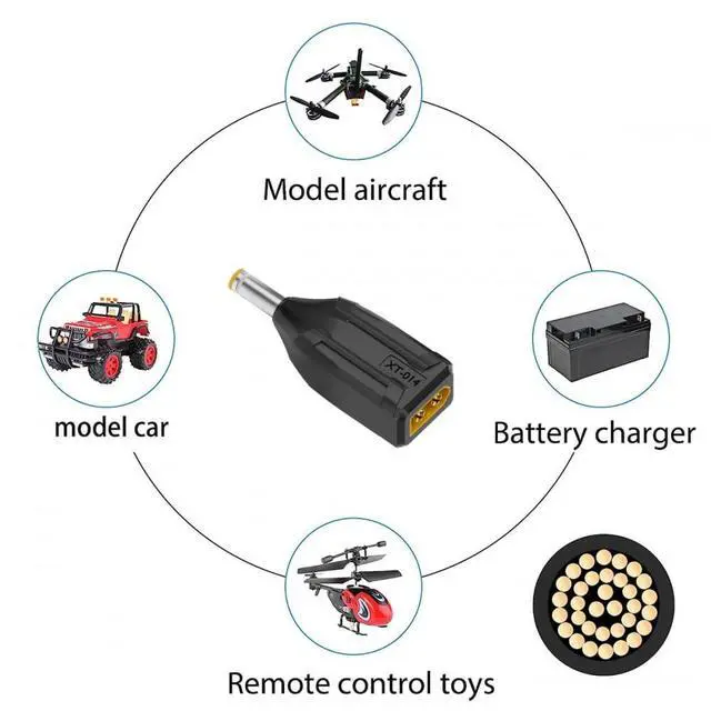 Alt view image 7 of 7 - Adapter XT60 Male SC100 Protocol to DC 5.5x2.5mm Male Fast Charging Adapter for RC Lipo Battery Quadcopter Multicopter Aeromodelling