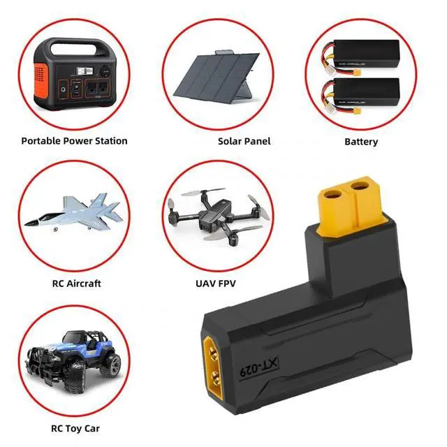 Alt view image 7 of 7 - Adapter XT60 Male SC100 Protocol to XT60 Female Fast Charging Angled Horizontal Adapter for RC Lipo Battery Quadcopter Multicopter Aeromodelling