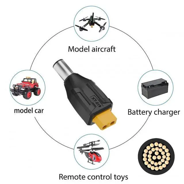 Alt view image 7 of 7 - Adapter XT60 Female SC100 Protocol to DC 7.4x5.0mm Male Fast Charging Adapter for RC Lipo Battery Quadcopter Multicopter Aeromodelling