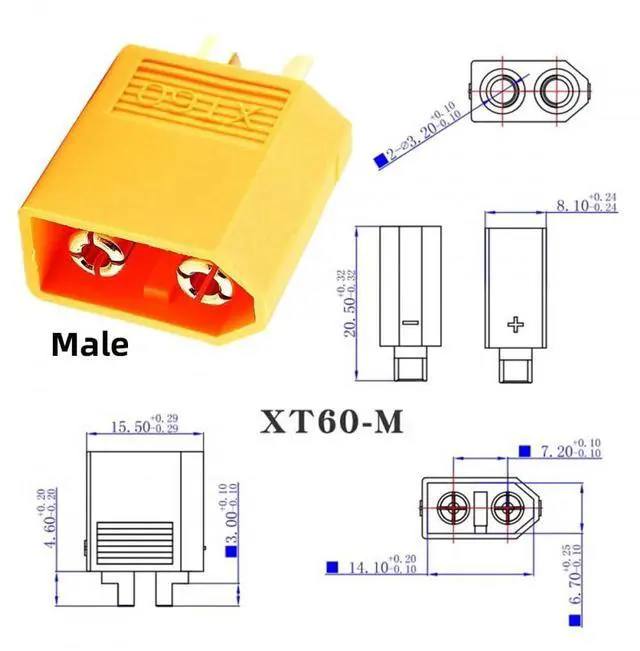 Alt view image 4 of 7 - Adapter XT60 Male SC100 Protocol to DC 7.4x5.0mm Male Fast Charging Adapter for RC Lipo Battery Quadcopter Multicopter Aeromodelling