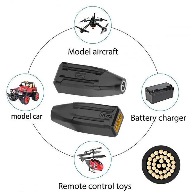 Alt view image 7 of 7 - Adapter XT60 Male SC100 Protocol to DC 5.5x2.5mm Female Fast Charging Adapter for RC Lipo Battery Quadcopter Multicopter Aeromodelling